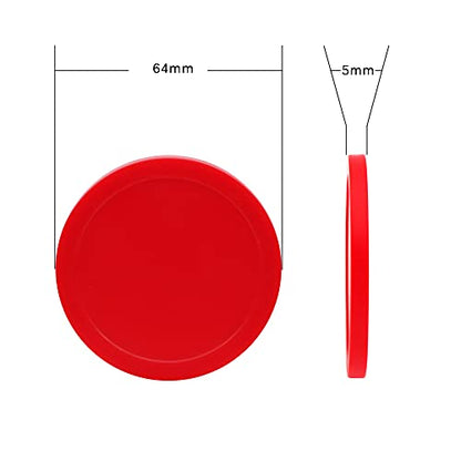 5 Pack Air Hockey Red Replacement, 2.5" in Diameter, Thicker Pucks for Game Tables, Accessories, Equipment