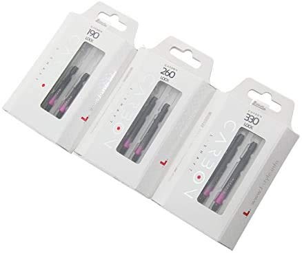 L-style L-Shaft Carbon Dart Shafts - Locked - Set of 3 - color: Black/Pink, size: Short (190)