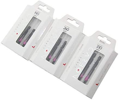 L-style L-Shaft Carbon Dart Shafts - Locked - Set of 3 - color: Black/Pink, size: Short (190)