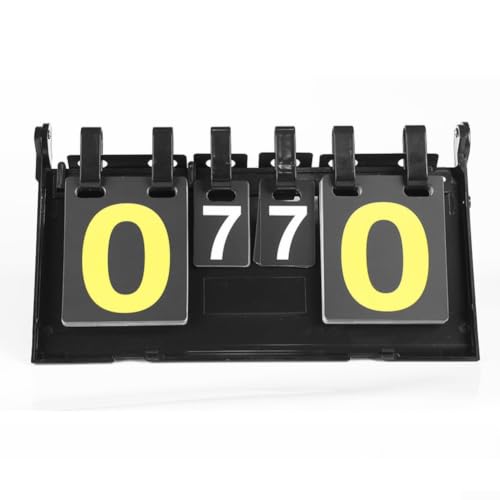 Portable Tabletop Scoreboard, 6-Digit Flip Display with Triangular Base, Soft PVC Material for Basketball Football Tennis Volleyball