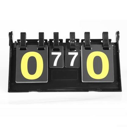 Portable Tabletop Scoreboard, 6-Digit Flip Display with Triangular Base, Soft PVC Material for Basketball Football Tennis Volleyball