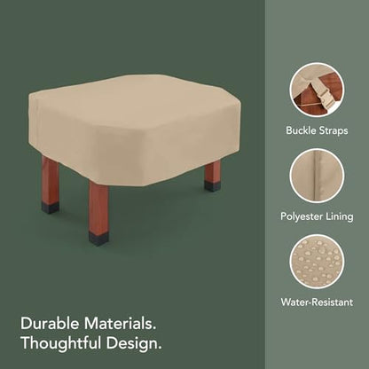 Covermates Foosball Table Cover – Water-Resistant All-Weather Protection, Heavy-Duty Vinyl with Soft Lining, Adjustable Buckle Straps, Indoor Outdoor Game Table Cover, 56W x 52D x 15H, Classic Tan - color: Classic Tan