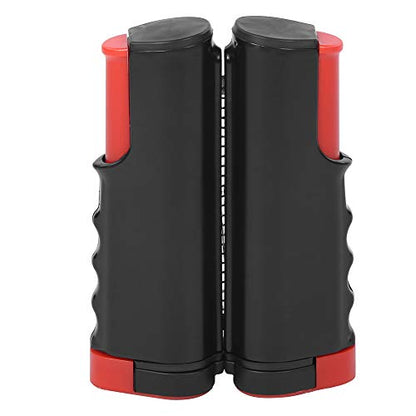 Retractable Table Tennis Net Rack, Portable Plastic Polyester Cotton, Telescopic Length up to 170cm669inch/., Install Spring Clamp System, Stable on - color: Black and red wavy edge