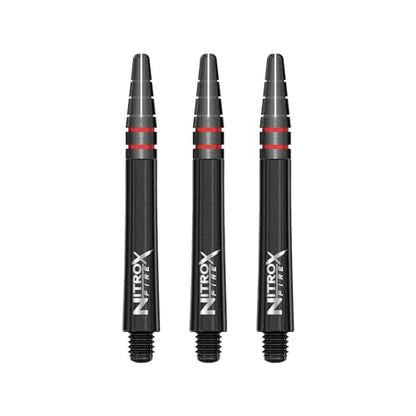 RED DRAGON Nitro Xfire Dart Shafts - Carbon Fiber Blend Stems with Aluminum Flight Locking System & Anti-Deflection Design - Available in Short, Intermediate & Medium Sizes - color: Black Medium