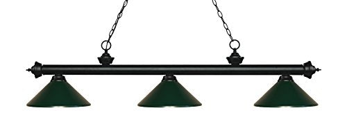 Z-Lite 200-3MB-MDG 3 Billiard Light, Matte Black - color: Matte Black