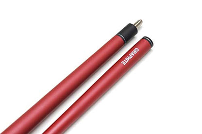 58" Two-Piece Graphite Fiberglass Composite Billiard Pool Cue Stick - color: Red - Matte