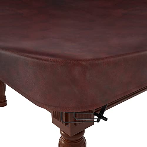 Pool Table Cover 8 Feet Leather/Brown/Waterproof Billiard Table Covers, 8ft Pool Table Covers Outdoor for Billiard Pool Table