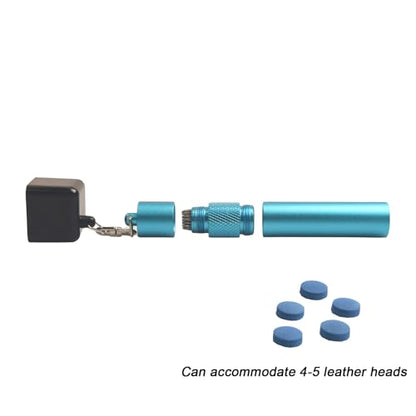 LAKE OF FIRE 3-in-1 Snooker/Pool Cue Tip Shaper with Repair Tool, Cue Tip Storage, and Billiard Chalk Holder - color: Blue