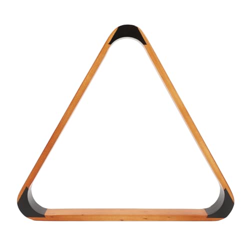 Keenso Billiard Ball Triangle Rack,Billiard Ball Triangle Rack Black 57.2MM Pine British Fancy 9 Ball Pool Ball Rack Yellow