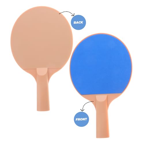 Happyyami Outdoor Table Tennis Bat Kit with Plastic Elastic Paddles and Bright Balls Ergonomic Grip for Accurate Shots for Competitive Pong Games and Outdoor Play