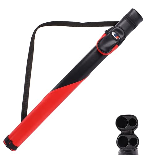 GSE Games & Sports Expert Billiard Cue Cases, 1x1 Deluxe Hard Billiard Pool Cue Stick Carrying Case, Pool Billiards Accessories (Several Colors Available) - color: Deluxe - Black/Red