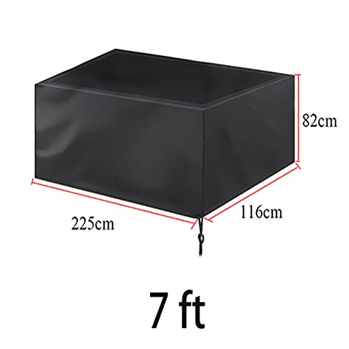 SEIWEI 7ft Billiard Table Dust Cover Outdoor Pool Table Cover Foldable and Waterproof Black - color: Black, size: 7ft