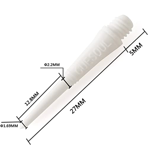 CUESOUL 100 Pieces Soft Tip Points for Soft Tip Darts - color: White