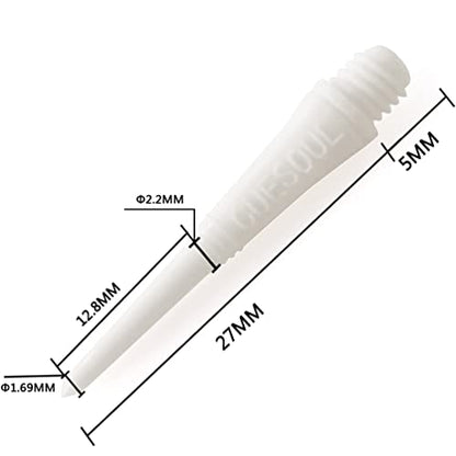 CUESOUL 100 Pieces Soft Tip Points for Soft Tip Darts - color: White