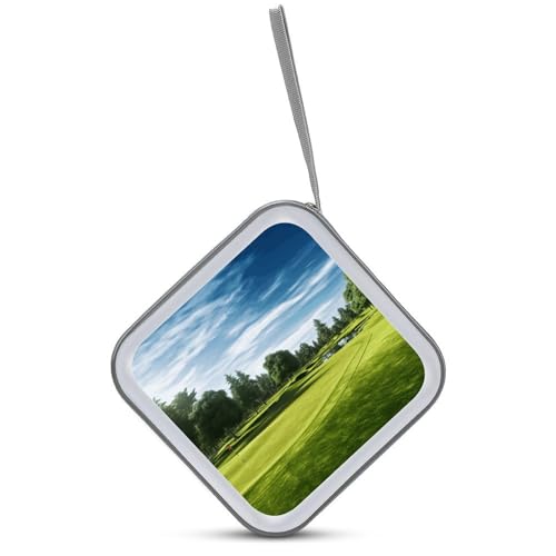 Golf Course Lawn CD Case 40 Capacity DVD Case Portable Zipper CD Case Holder Protective DVD Disc Wallet Bag Large Storage CD Wallet CD DVD Organizer for Car Home Travel