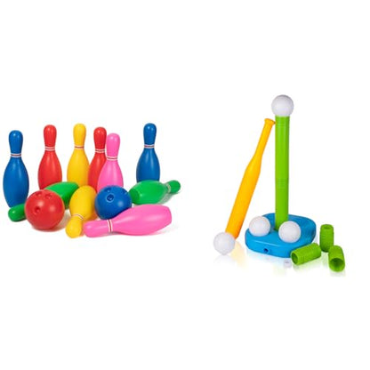 Liberry Toys for 2 3 4 Year Old Boys Girls Christmas Birthday Gift, Toddler Bowling Set and Kids T-Ball Set