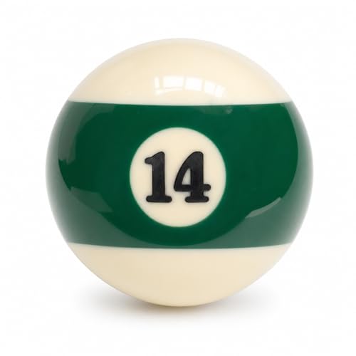 KONLLEN Single Replacement Pool Ball – 2-1/4" Regulation Size & Weight Billiard Ball Made of Phenolic Resin (Choose 1–15 or Cue Ball) - color: #14