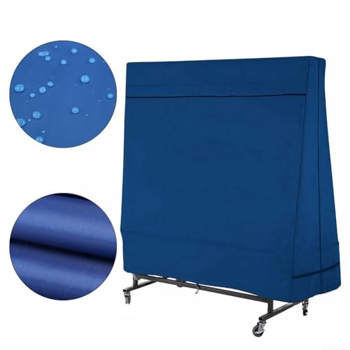 Waterproof Table Tennis Cover, for Outdoor Use, Adjustable Pong Table Protector with Weatherproof Oxford Fabric, Blue, 160x160x85cm