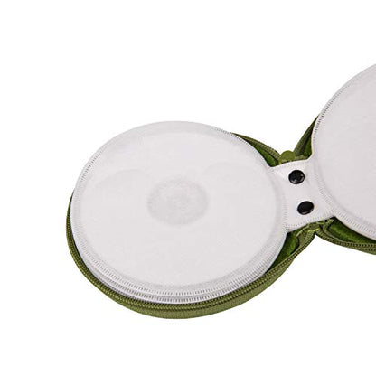 ELEZAY Small CD Case Round Felt 20 Capacity CDs Storage Wallet DVD Disc Holder,Olive Green - color: C-Olive