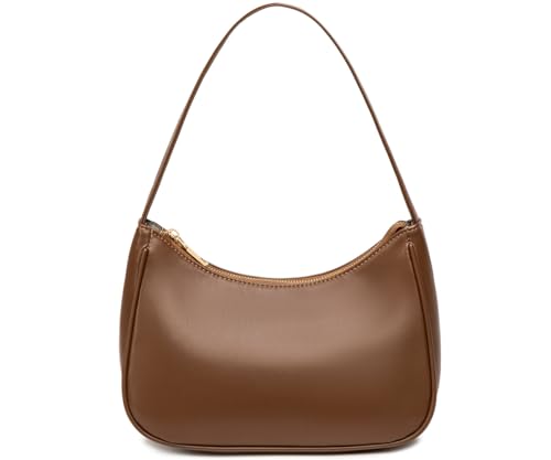 CYHTWSDJ Shoulder Bags for Women, Cute Hobo Tote Handbag Mini Clutch Purse with Zipper Closure - color: Chocolate