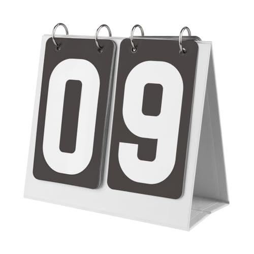 GOGO Scoreboard Flip Score Keeper Bulk for Basketball Game, Portable Scoreboard Up to 99 - color: Grey Card