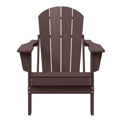 WestinTrends Malibu HDPE Outdoor Patio Folding Poly Adirondack Chair, Dark Brown - color: Dark Brown, size: 1 Chair