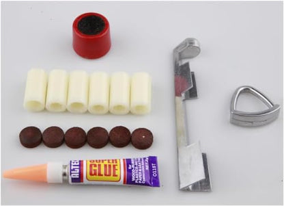 15 Pack Cue Stick Tip Repair Kit, Cue Tips Accessorie, Include 6 Pool Cue Tips, 6 Pool Cue Repairers, 1 Billiard Cue Clamp, 1 Cue Tip Glue, 1 Billiards Shaper, Cue Tips Accessorie