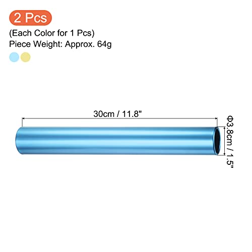 PATIKIL Relay Track Batons Set, Pack Aluminum Alloy Tube Field Running Race Stick for Outdoor Athletics Sport Game Tool - color: Blue, Gold