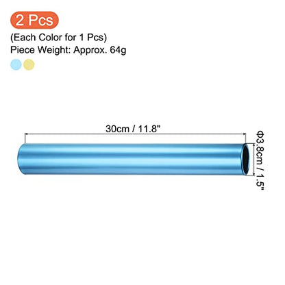 PATIKIL Relay Track Batons Set, Pack Aluminum Alloy Tube Field Running Race Stick for Outdoor Athletics Sport Game Tool - color: Blue, Gold