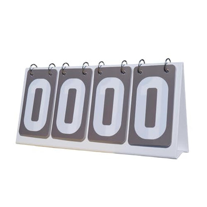 Sports Scoreboard Flip Number Score Board Compact Tabletop 4 Digit Portable Counter PVC Suitable for Basketball Football Soccer Volleyball