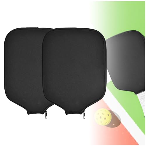 Pickleball Paddle Cover, Universal Case Size - 8.6 x 12.2 inches Racket Sleeve, Compatible with Most USAPA Standard and Elongated Pickball Paddles - style: 2 Pack Black