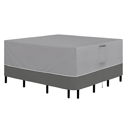 Easy-Going Patio Furniture Cover 126"x126" Square Outdoor Table and Chair Set Covers Waterproof UV Resistant Outdoor Sectional Sofa Set Covers, Gray/Dark Gray - color: Gray/Dark Gray, size: 126"Lx126"Wx28"H