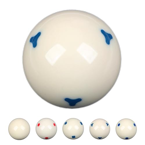 2-1/4" White Cue Balls for Pool Table,57.2mm Billiard White Ball,Red or Blue 6 Dot AAA-Grade Billard Balls,6 oz Pool Ball,A Variety of cue Balls are Available. - color: Clover