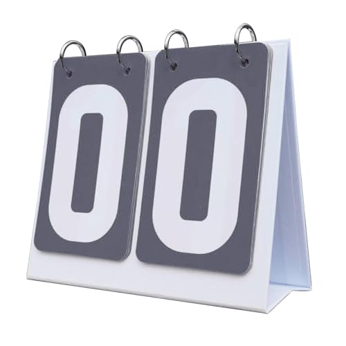 Sports Scoreboard Tabletop Portable Counter Two Digit Flip Number PVC Material Smooth Edge Easy to Use Suitable for Basketball Football Soccer Volleyb