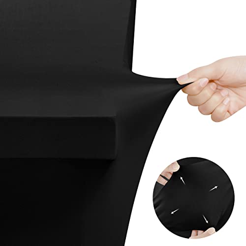 Utopia Kitchen Spandex Tablecloth 2 Pack [8FT, Black] Tight, Fitted, Washable and Wrinkle Resistant Stretch Table Cloth Rectangle Cover for Trade Show, Weddings & Parties [96Lx30Wx30H Inch] - color: Black, size: 8 Feet - 2 Pack