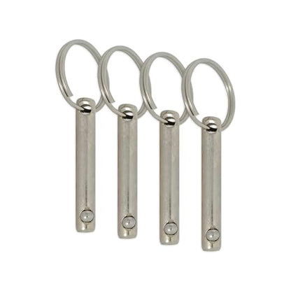 1/4" Diameter Quick Release Pin, Total Length 2", Effective Length 1.37", Stronger with Reinforced Pull Tab (4 Pack)