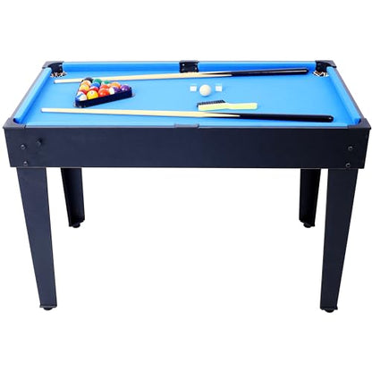 5-in-1 Multi-Game Table - Billiards, Push Hockey, Foosball, Ping Pong, and Basketball Black/Blue