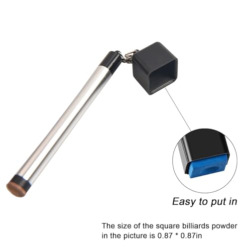 LAKE OF FIRE Pool Cue Chalk Holder – 2-in-1 Billiard Accessory with Pool Chalk Holder & Cue Tip Tool - color: Silver, style: Square