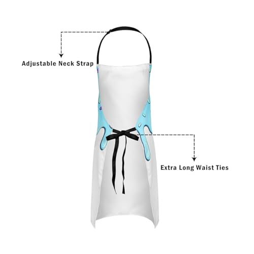 Castle Fairy Ice Cream Drip Baseball Kids Kitchen Apron - color: Sky Blue