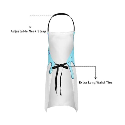 Castle Fairy Ice Cream Drip Baseball Kids Kitchen Apron - color: Sky Blue