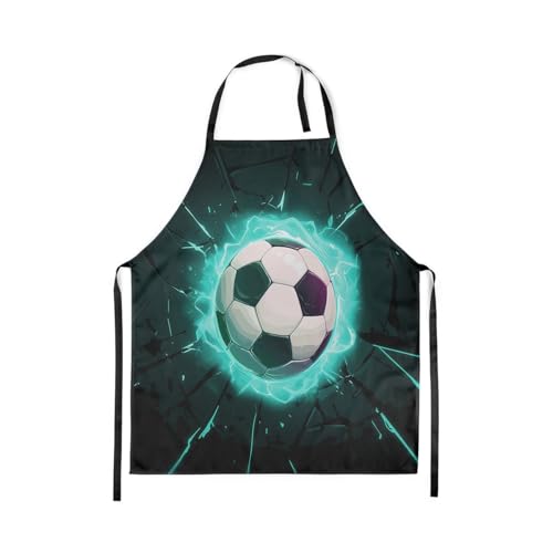Manfei Volleyball Kids Kitchen Apron - color: Black Teal