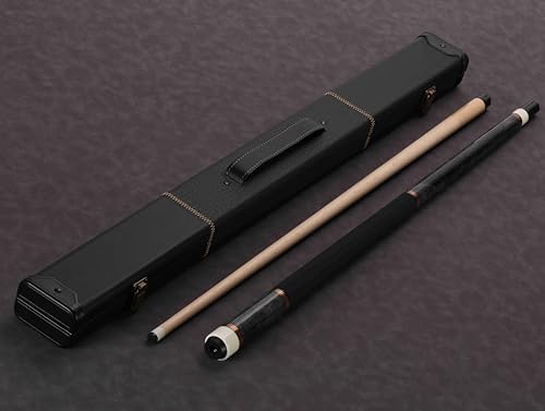 Pool Cue Stick Genuine Leather Cowhide Grip 58" 19 20oz 2 Piece with 12.5mm Tip,Canadian Maple Pro Billiard Cue,for Adults/Beginner/Pro Player. - color: Grey-20oz-Velvet Paint Grip-with Case