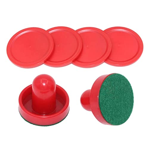 Air Hockey Pucks and Paddles, Air Hockey Pucks Air Hockey Replacement Set Ice Hockey Pushers Pucks Paddles Table Family Game Red - color: Red