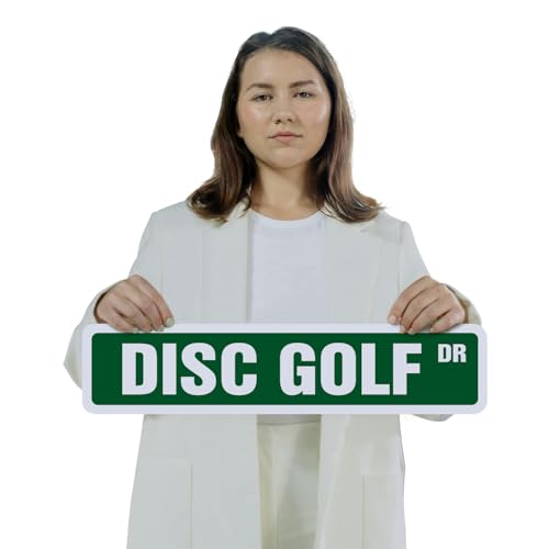 DISC GOLF Classic Street Sign (2 Pack) targets baskets bags team coach Road Sign | 6" X 24" Aluminum Metal Address Sign - color: Aluminum Metal Sign, size: 6 inch X 24 inch