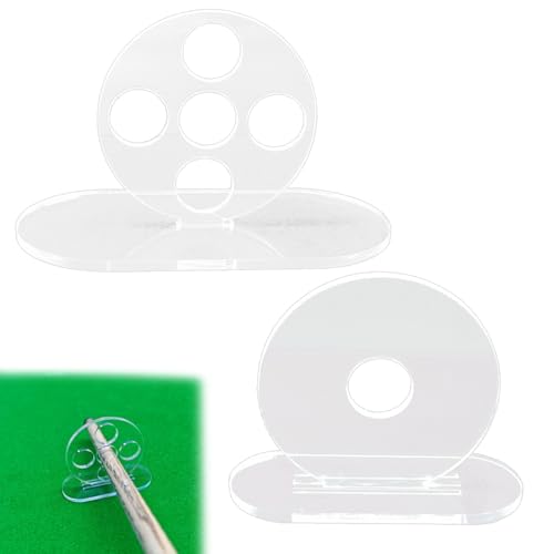 2 Pcs Billiard Cue Stroke Trainer, 5-Hole and Single-Hole Acrylic Pool Training Aids, Cueing Practice Tool for Beginners Professionals, Billiards Pool Helper Table Accessories