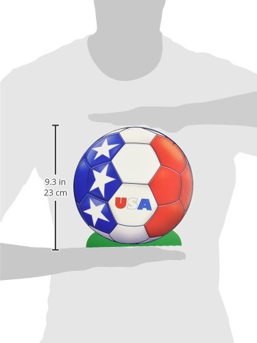 Beistle 3-D USA Soccer Ball Centerpiece, 9.25" Tall - United States Athletic Red, White & Blue Sports Ball Table Decoration - style: Soccer