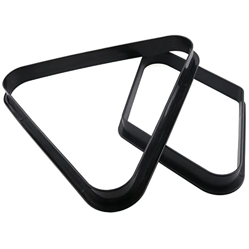2pcs Black Plastic Billiard Ball Rack 2-1/4 Inches Billiard 8-Ball Triangle Rack and 9-Ball Diamond Billiard Rack Pool Billiard Balls Accessories (1 x Triangle + 1 x Diamond)