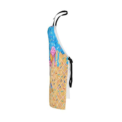 Manfei Baseball Ice Cream Kids Kitchen Apron - color: Azure