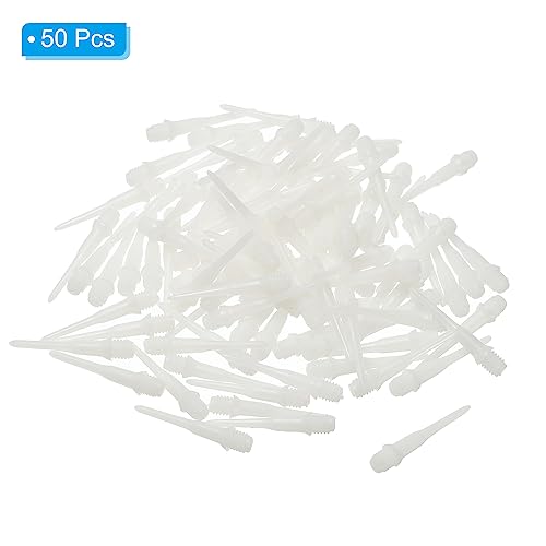 PATIKIL Plastic Dart Tips, 2BA Thread Soft Dart Plastic Tip Soft Tip Dart Accessories - color: White