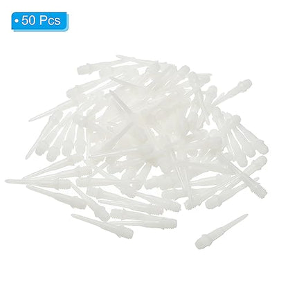 PATIKIL Plastic Dart Tips, 2BA Thread Soft Dart Plastic Tip Soft Tip Dart Accessories - color: White